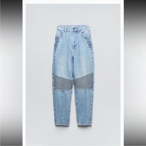 Zara Moto Ribbed Panel Jeans Size 2